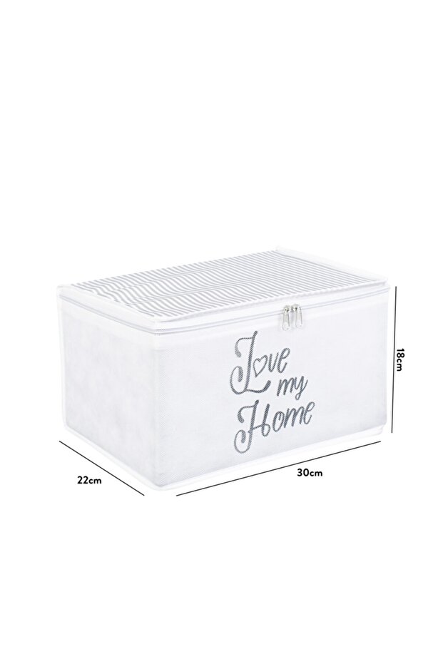 Mini Boy Gri Çizgili Baskı Detaylı Hurç - 7