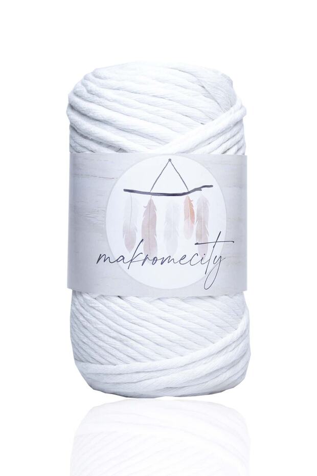 Premium Taranan Makrome Ipi 3mm Makrame Taranabilir Hobi Ipi 4lü Set 4 Beyaz - 3