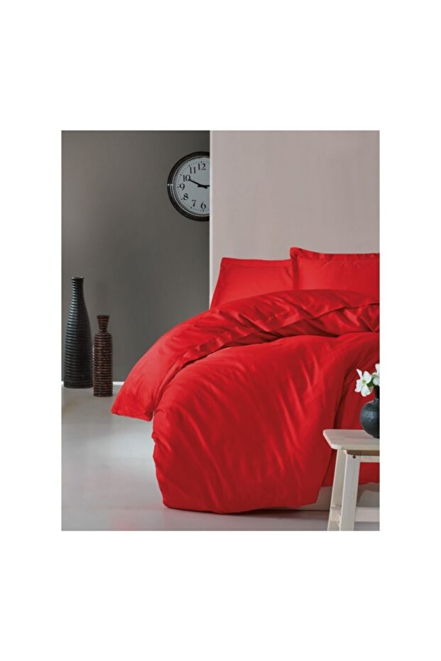 Mer-tim Cotton Ranforce Single Small Size 135x200 Duvet Cover Quilt Cover - Red
