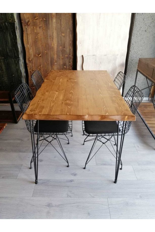 Ahşap Kütük Yemek Masası 140 X 80 cm - 2