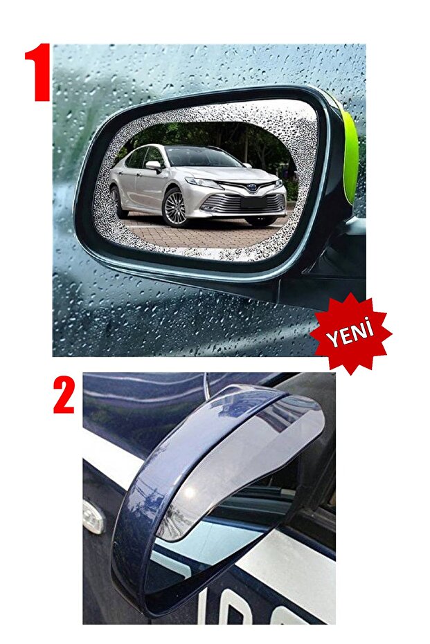 Peugeot 405 Compatible Rain Mist Water Blocking Mirror Window Film and Rain Blocking Windshield - - 3