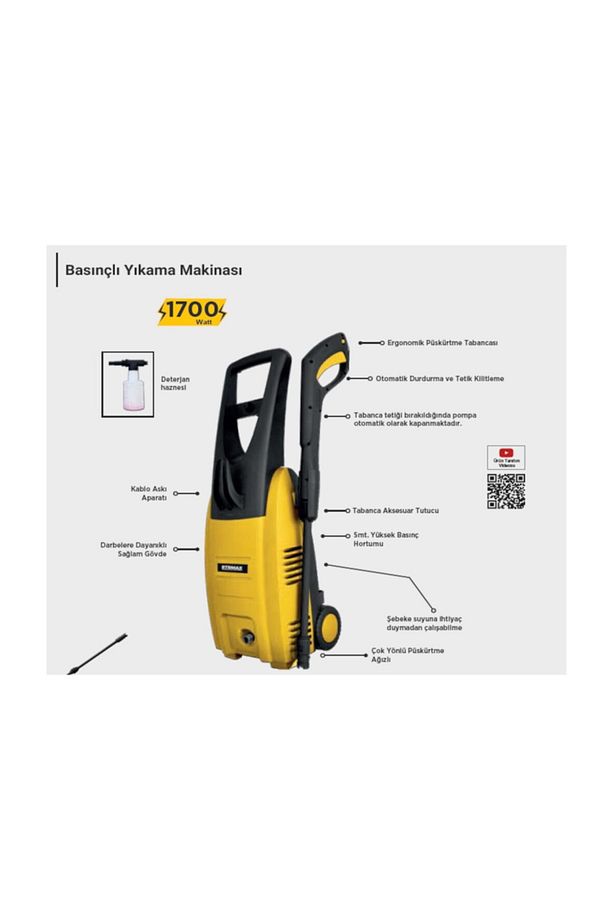 Rtm711 Yüksek Basınçlı Araç Yıkama Makinesi 1700w 150 Bar - 2