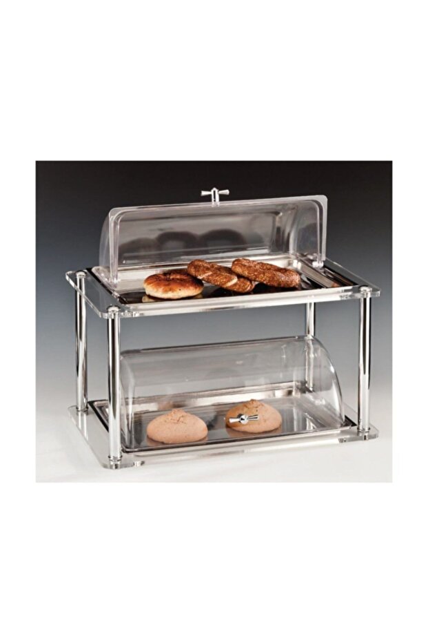 Stand with Jar Acrylic Steel Tray Lid Cake Shop