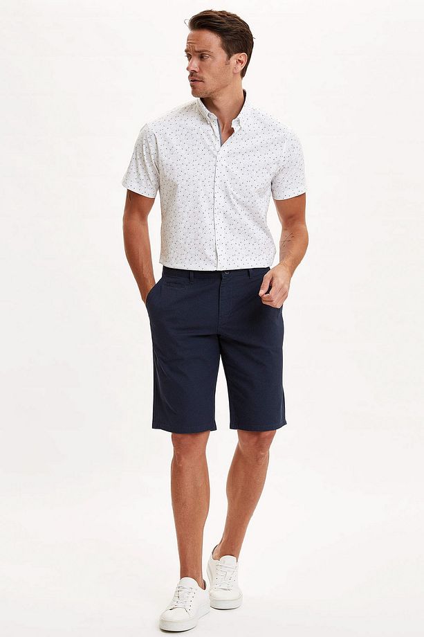Slim Fit Bermuda Şort - 1