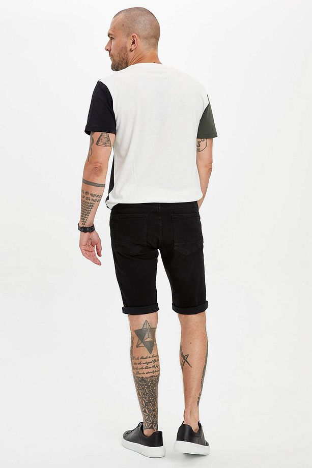 Regular Fit Jean Bermuda  Şort - 3