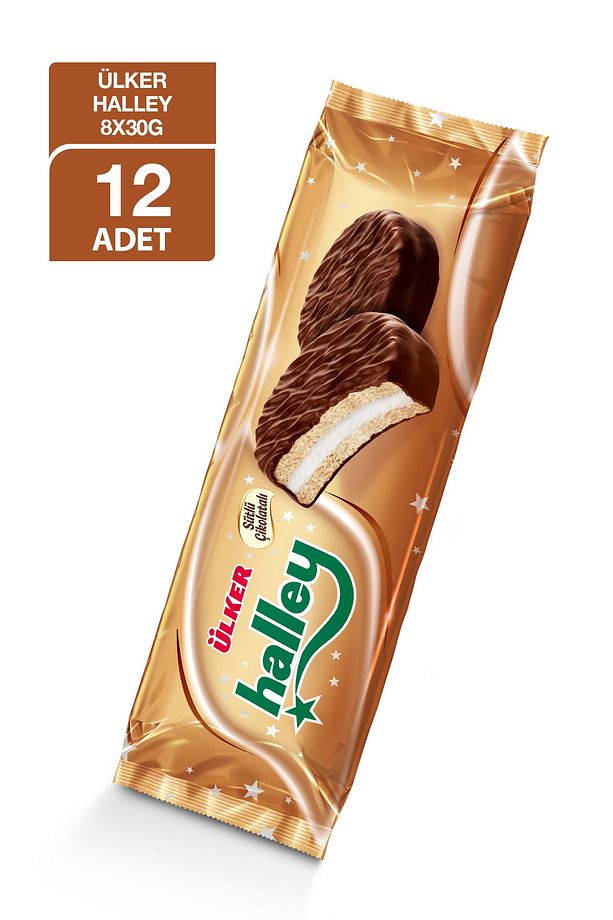 Halley Kaplamalı Çikolata Pasta 8x30gr X12 Adet - 1