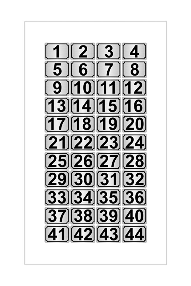 Silver Color Metal Door Table Cabinet Number 3.5 cm 5 cm 44 Pieces Rectangle