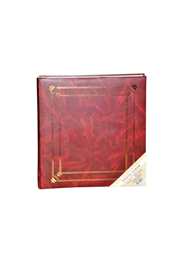 20 Sheets (40 PAGES) Adhesive Burgundy Leather Cloth Album