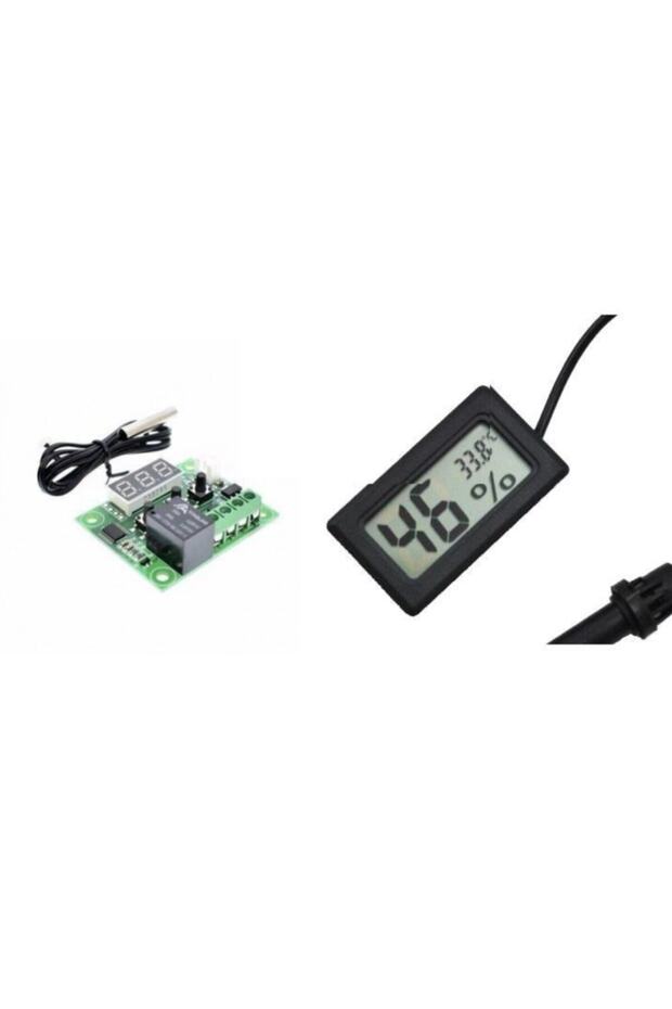Digital Nem Ve Isı Ölçer Problu Ve 12 V Kuluçka Termostat - 2
