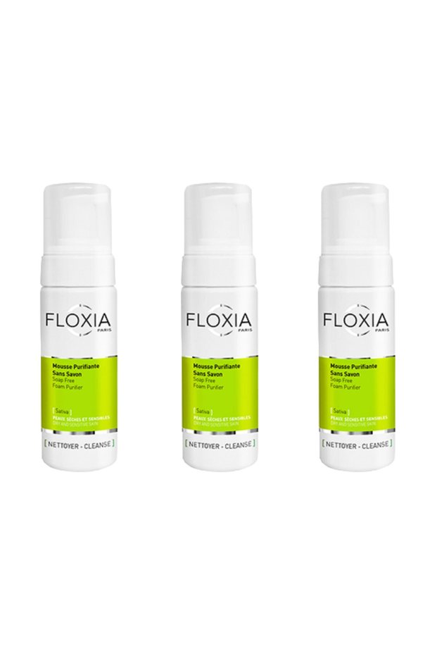 Sativa Soap Free Foam Purifier X3 - Soap-Free Foam Cleanser for Dry Skin 150 Ml