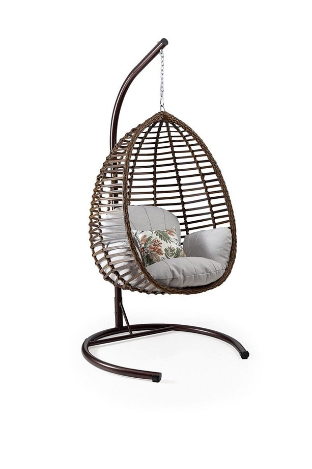 Kapalı Tekli Bahçe Balkon Rattan Gümbet Salıncağı - 1