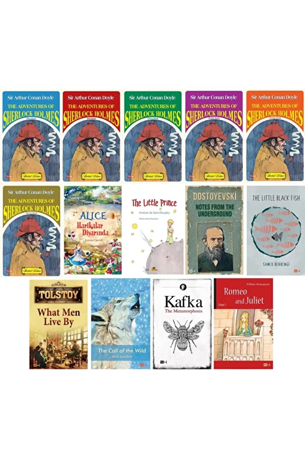 Ingilizce Hikaye Seti - Sherlock Holmes, Kafka, Alice, Prince, Notes - 1