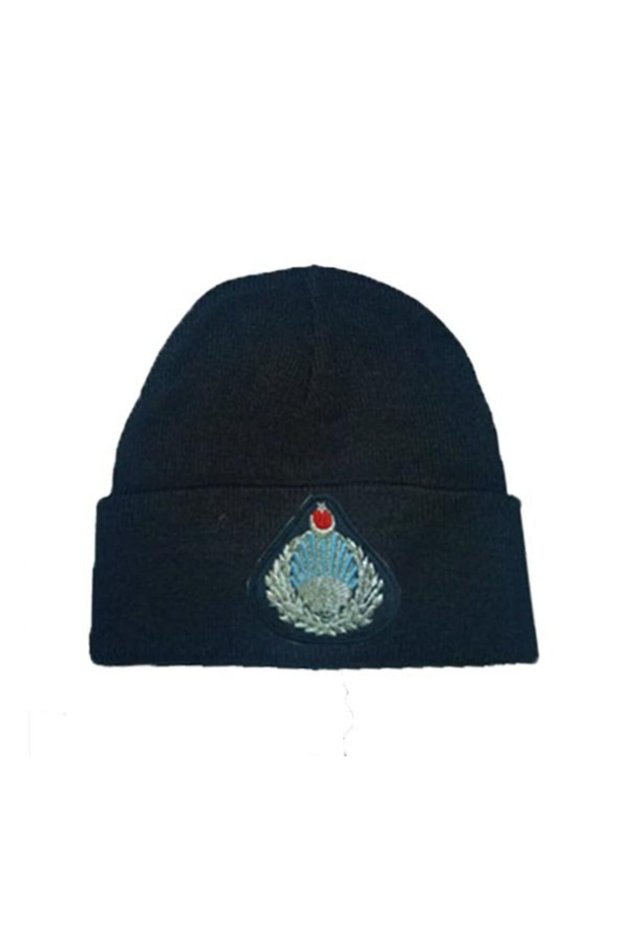 Navy Blue Zabıta Beanie Knitted Wool