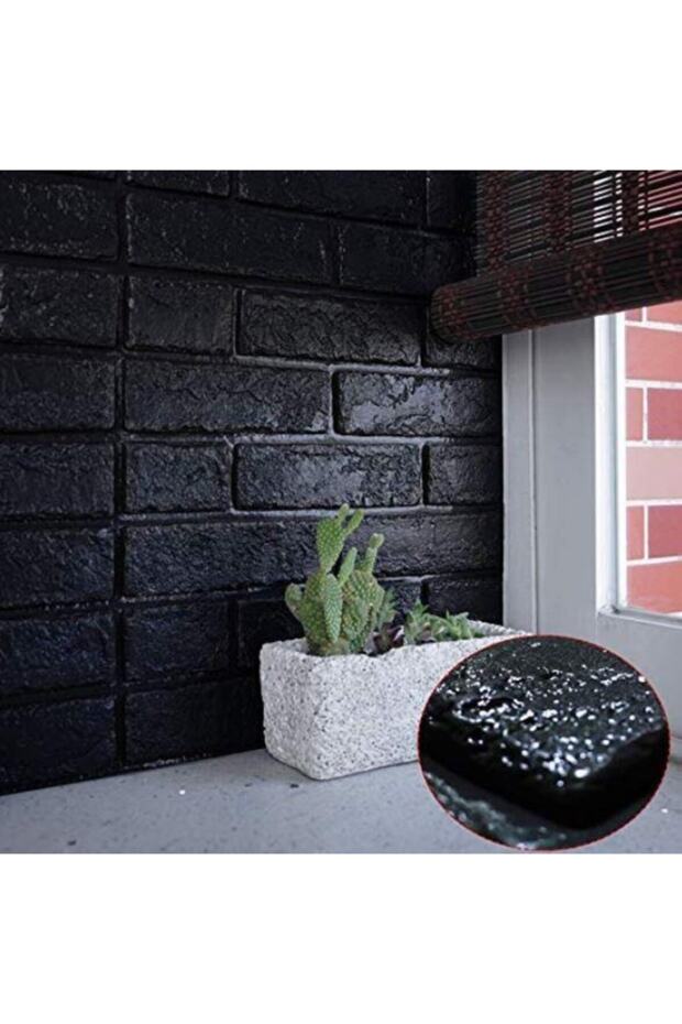 Nw06 Parlak Siyah Kendinden Yapışkanlı 3d Dekoratif Duvar Paneli - 4