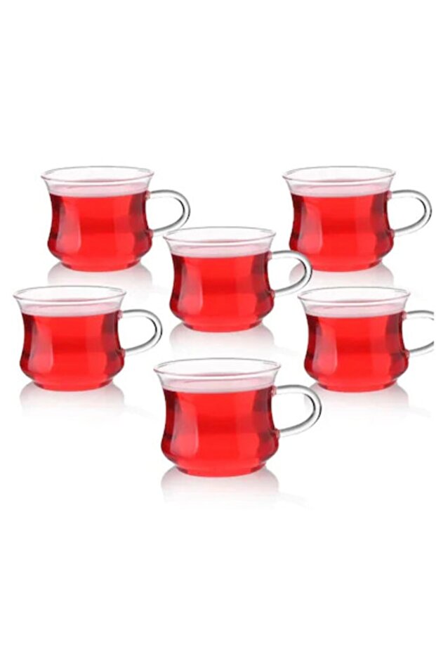 Ateşe Dayanıklı Çay Kahve Cam Kupa Bardak 240  6 Adet - 1