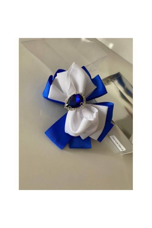 Navy White Crystal Stoned Mother Girl Baby Gift Clip Buckle