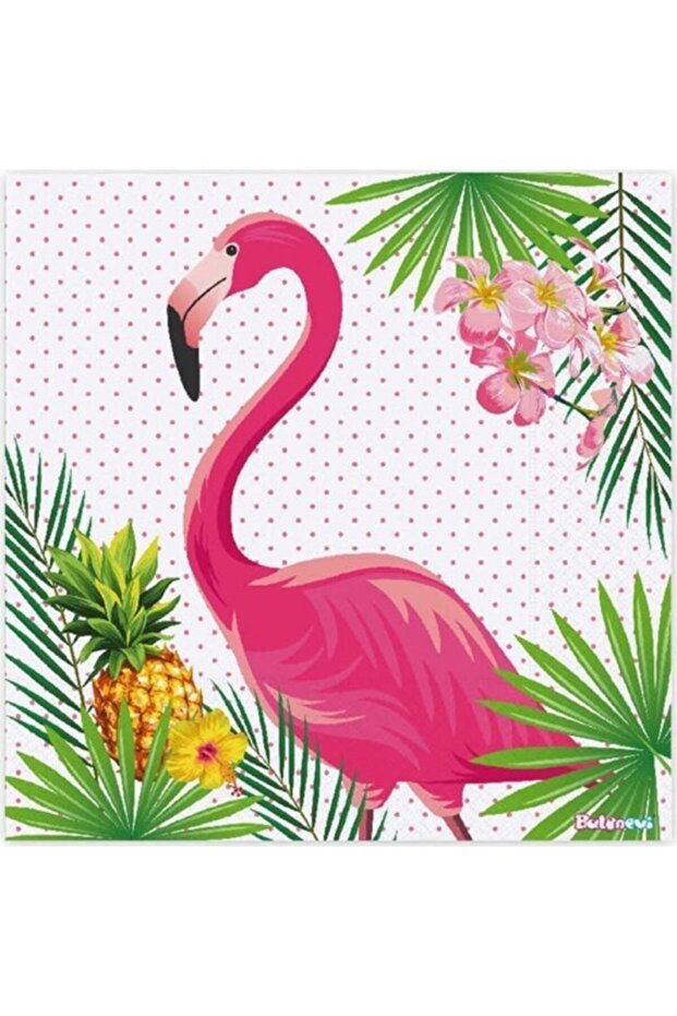 Flamingo Themed Paper Napkin 33 Cm X 33 Cm 16 Pieces