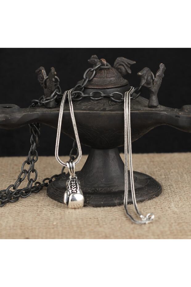 925 Ayar Gümüş Box Eldiveni Model Kolye - 1