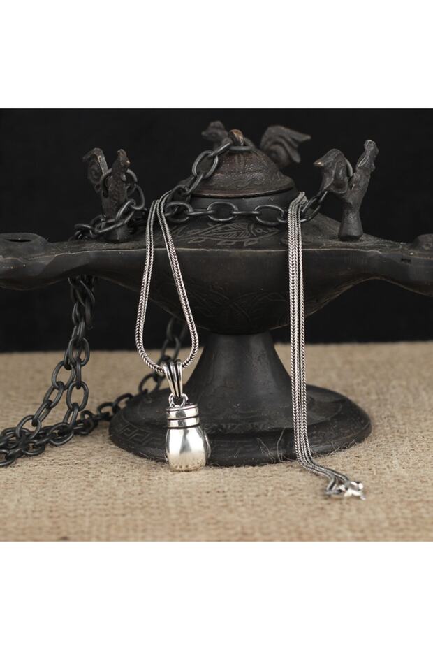 925 Ayar Gümüş Box Eldiveni Model Kolye - 2