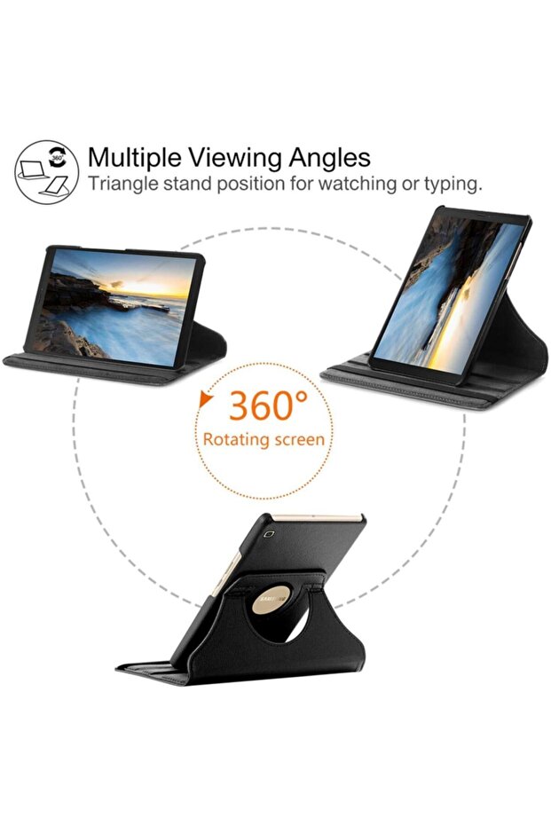 Samsung Galaxy Tab a 8" 2019 T290 - 360 Rotating Leather Case Stand - 2
