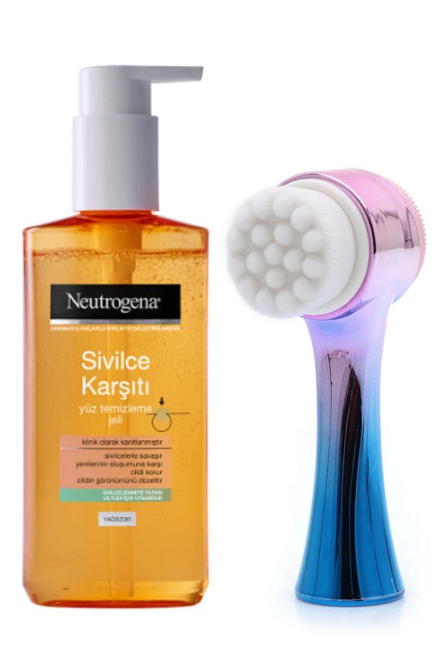 Mavi Cilt Temizleme Fırçası Ve Neutrogena Sivilce Karşıtı Yüz Temizleme Jeli 200ml 869234122896 - 1