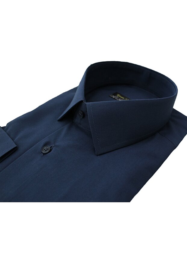 قميص كلاسيكي بلون أزرق نيلي - 2