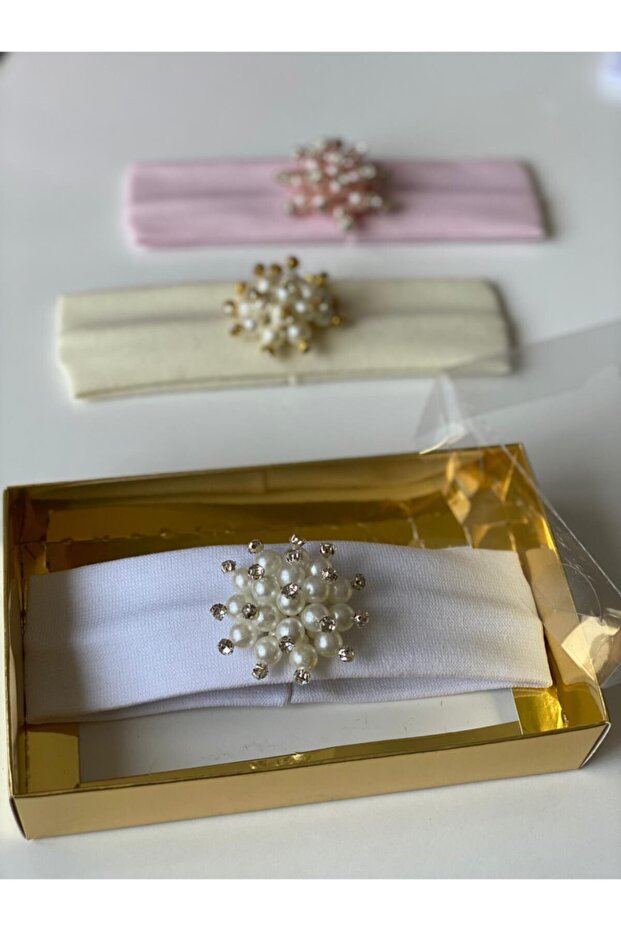 White Pearl Stone Baby Hair Band