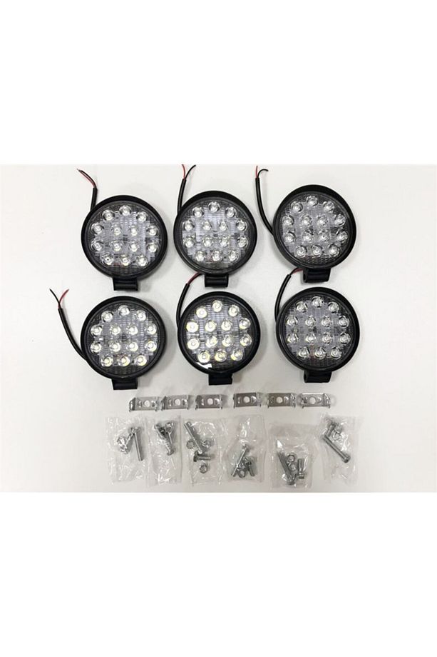 6 Adet 14 Led Yuvarlak Off Road Sis Farı Çalışma Lambası Projektör - 1