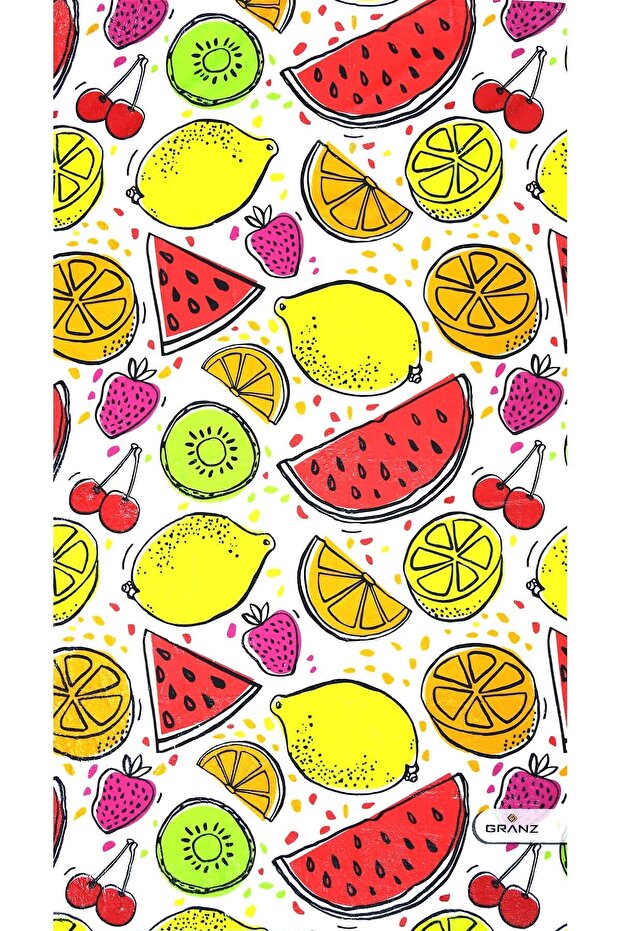 Fruit Patterned Cotton Beach Towel - 1