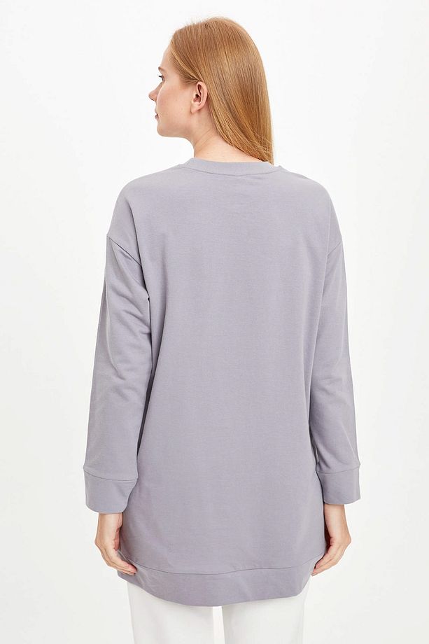 Relax Fit Basic Pamuklu Sweat Tunik - 4