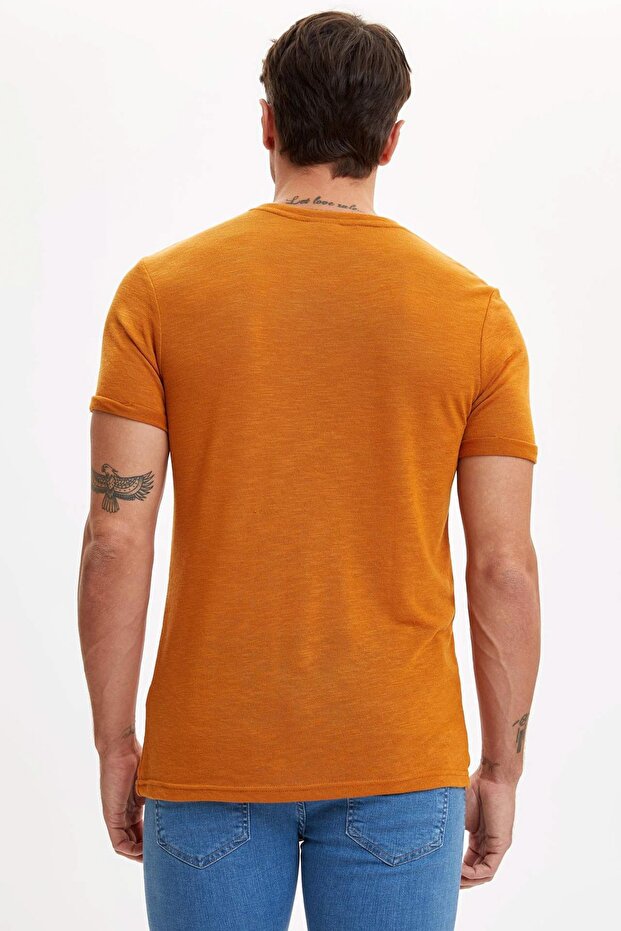 Regular Fit Bisiklet Yaka Basic Kısa Kollu Tişört - 3