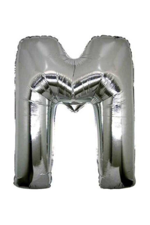 M Letter Foil Balloon Silver 100 cm, Birthday, Anniversary, Party, Special Occasion, Surprise, Gift
