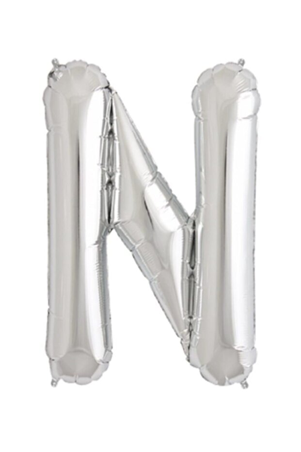 N Letter Foil Balloon Silver Silver 100 Cm, Birthday, Birthday, Party, Special Day, Surprise, Gift