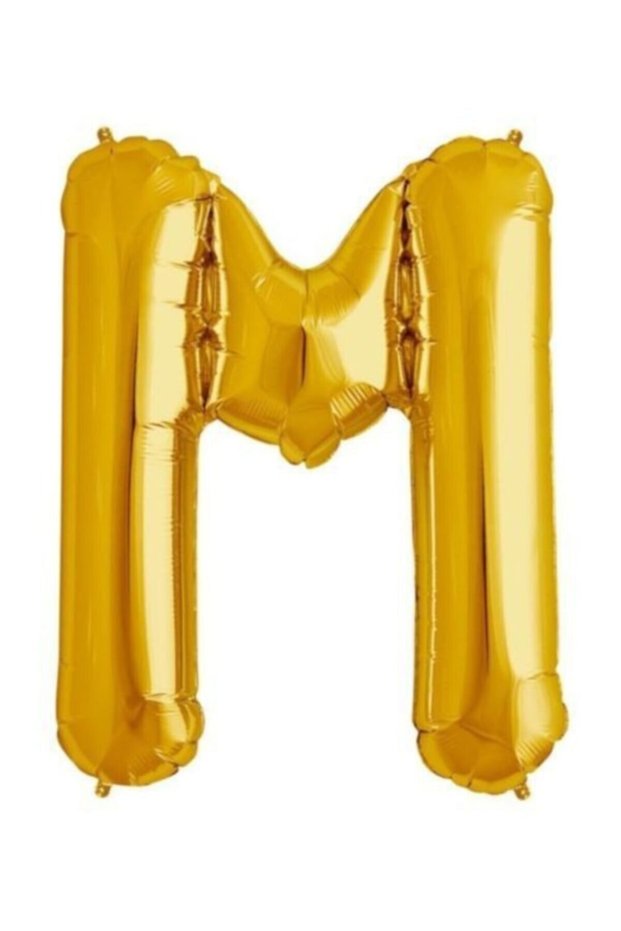 M Letter Foil Balloon Gold Gold 100 Cm, Birthday, Birthday, Party, Special Day, Surprise, Gift