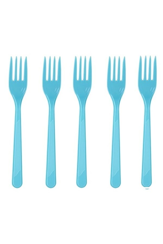 Light Blue 25 Piece Plastic Fork - 1