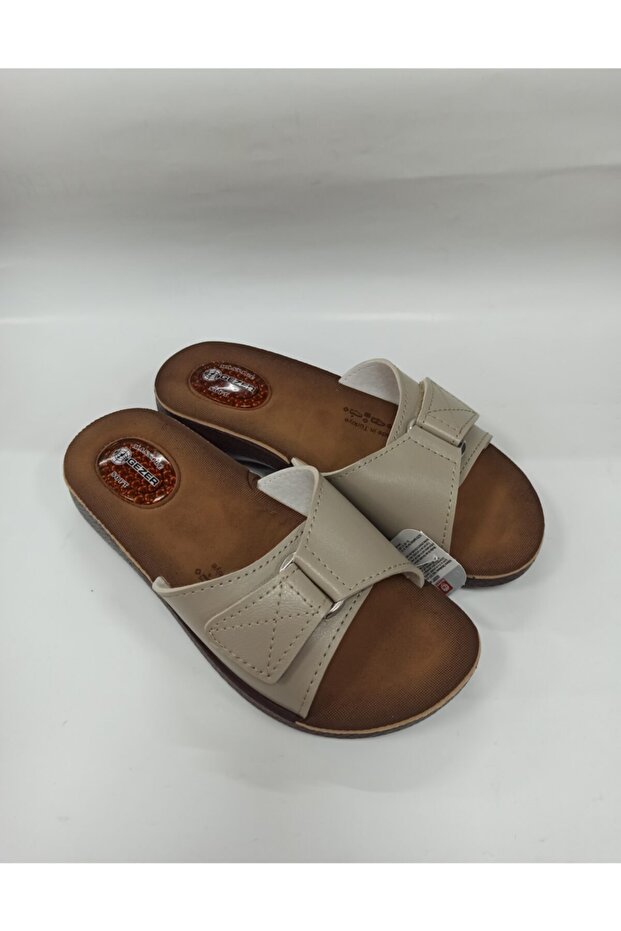 Women's Beige Gel Sole Orthopedic Slippers