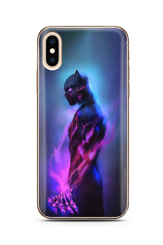 iPhone XS Black Panther Design Silicone Phone Case