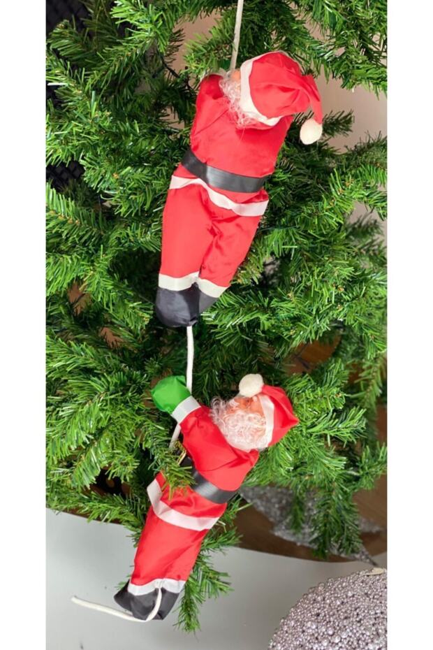 Christmas New Year Special Ladder Climbing Double Santa Claus Pine Tree Ornament