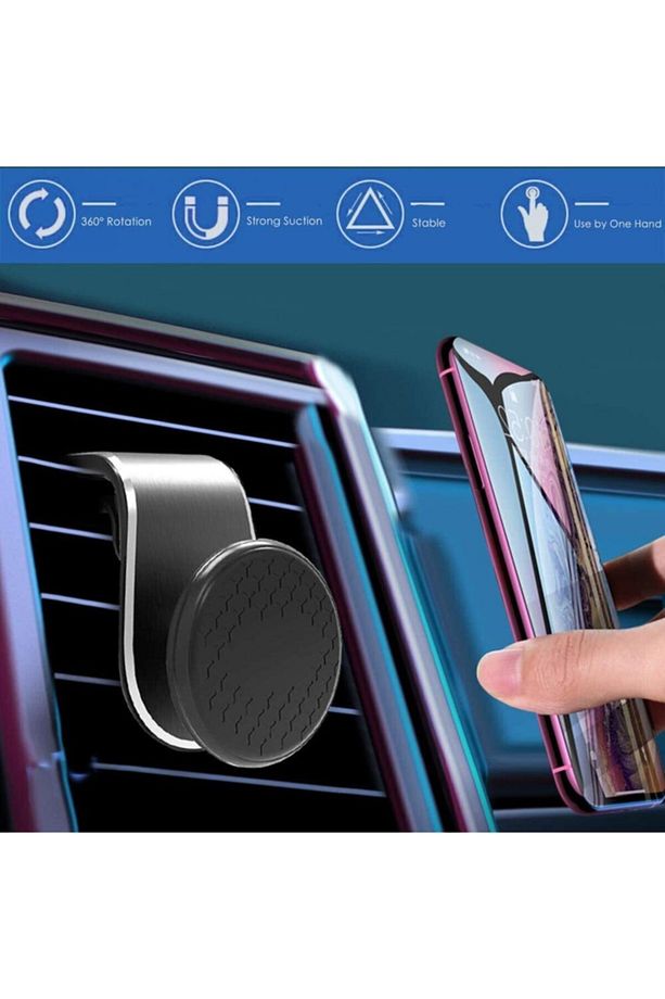 Rotary 360 Mıknatıslı Havalandırma Araç Telefon Tutucu L Tipi - 3