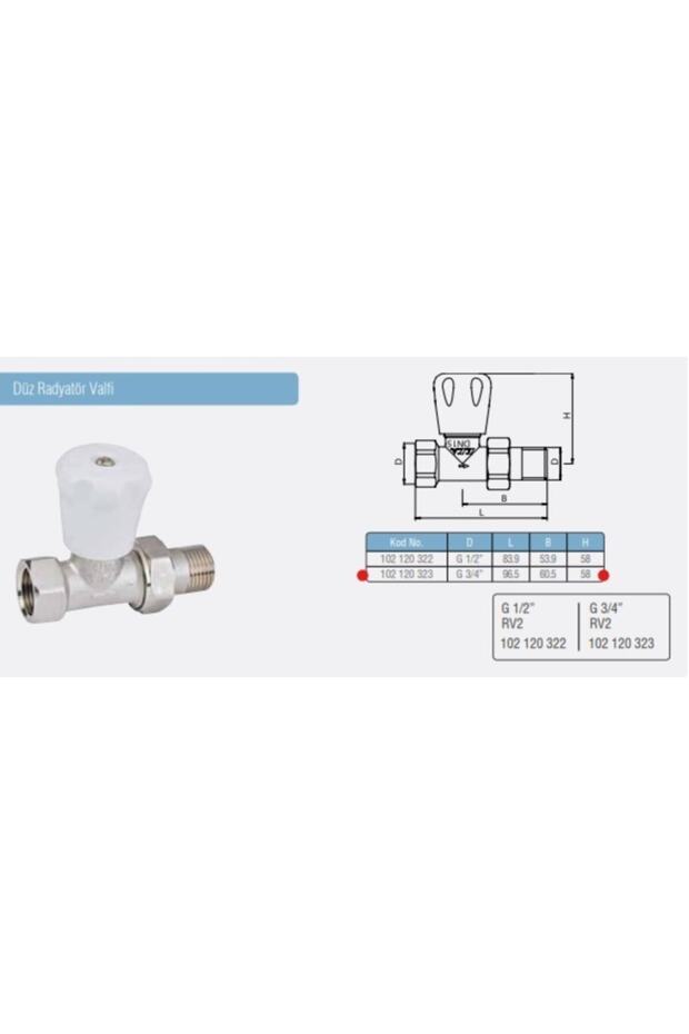 3/4" Düz Radyatör Valfi Rv2 - 5