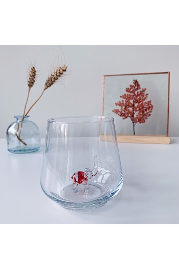 Handmade Glass Cup with Filled Glass