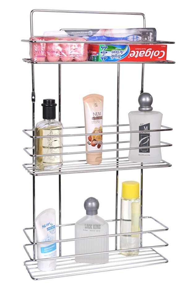 3 Katlı Banyo Şampuanlık gri - 1