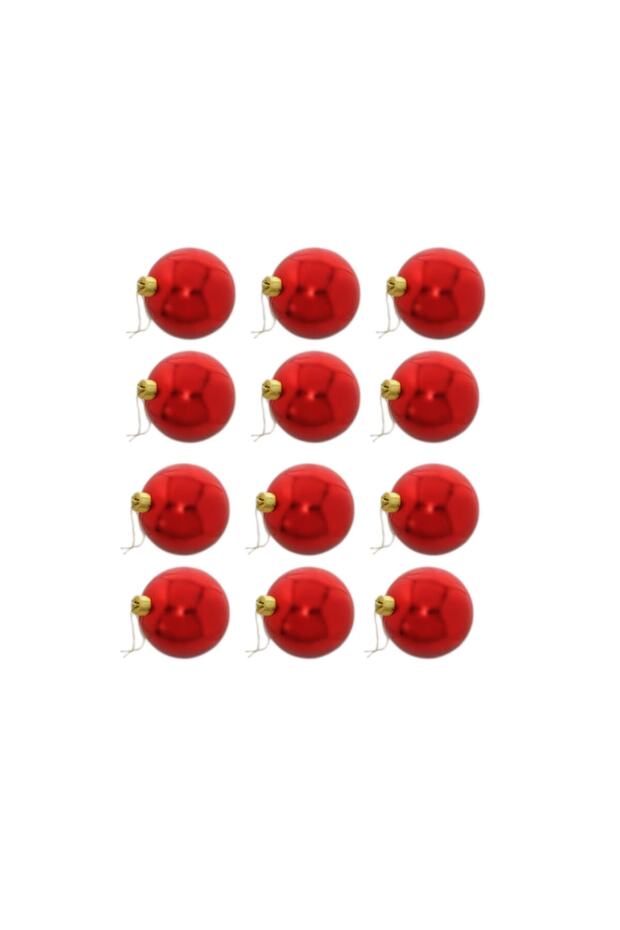 Cici Ball - Decoration - 12 Pieces - Christmas Tree Ornament - Christmas - red 4cm