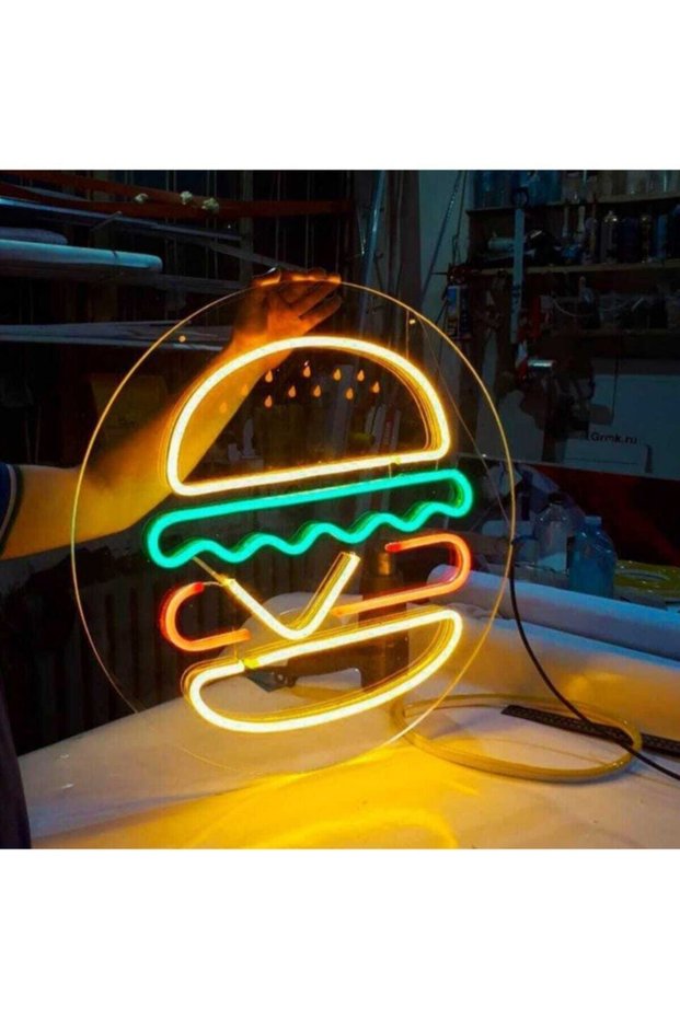 برجر نيون إضاءة ليد ديكور حائط