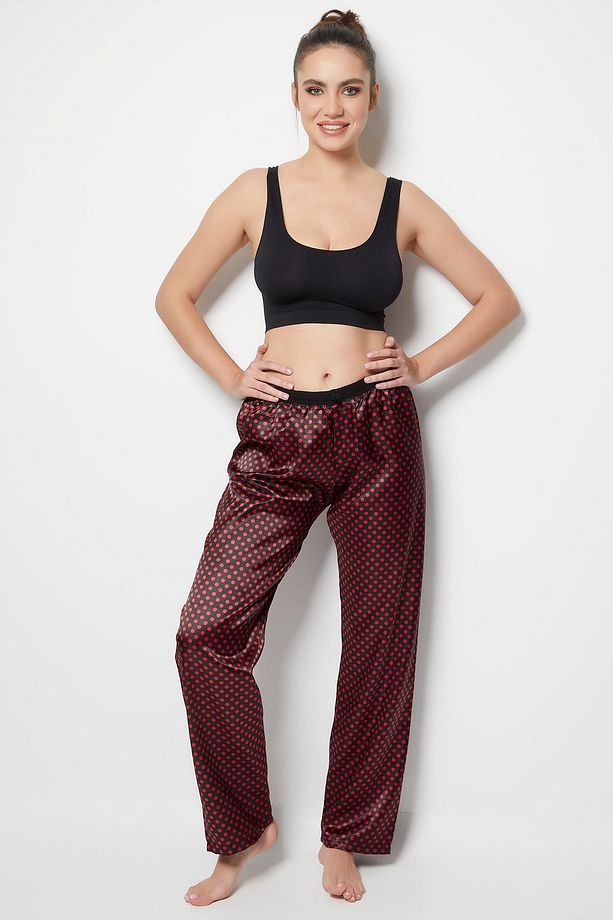 Saten Tek Alt Pijama - 2