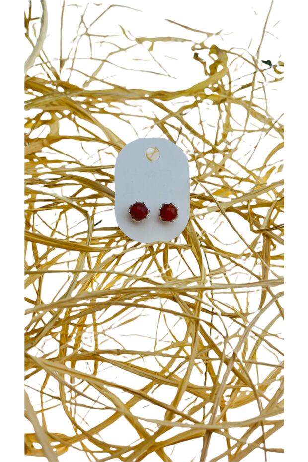 Natural Stone Agate Earrings - 2