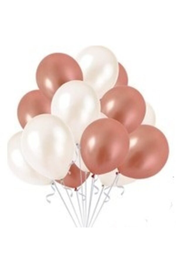 Metallic Rose Gold White Balloon 10 Pieces