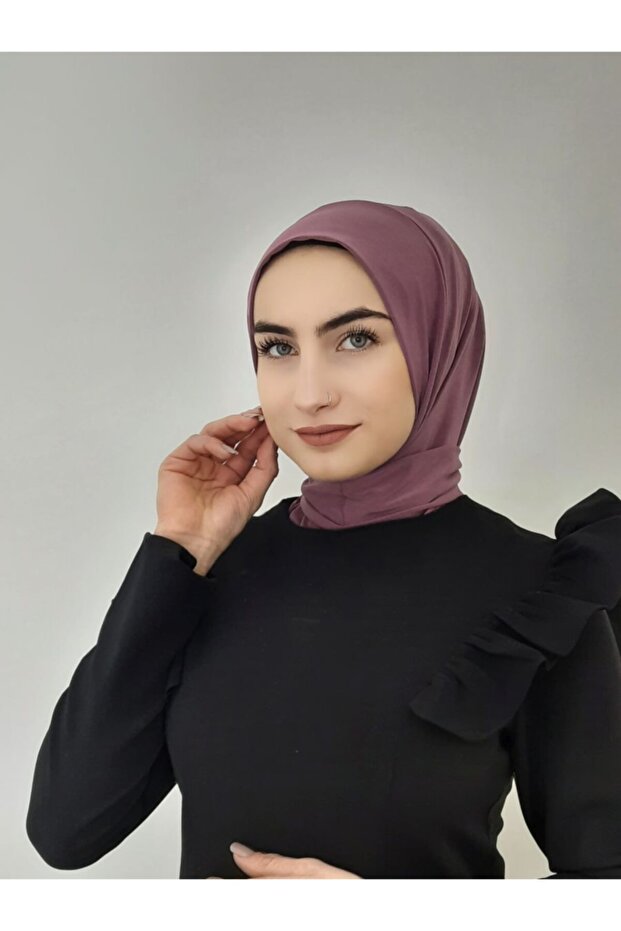 Snap Fastener Ready Scarf Shawl Hijap Lilac Color