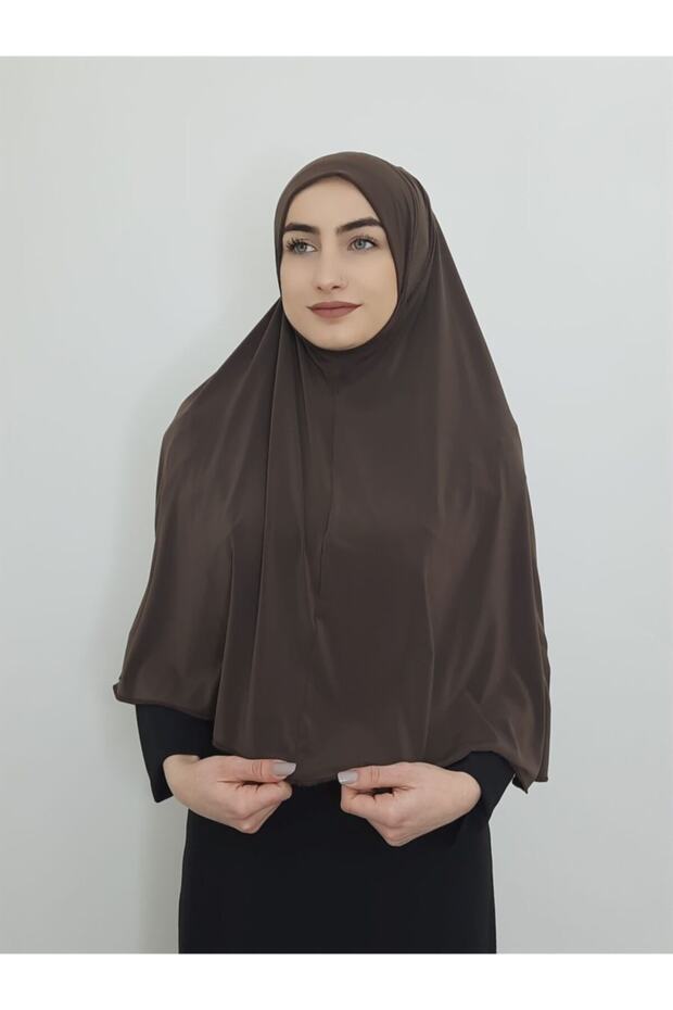 One Piece Practical Large Ready Made Scarf Brown Color Prayer Cloth