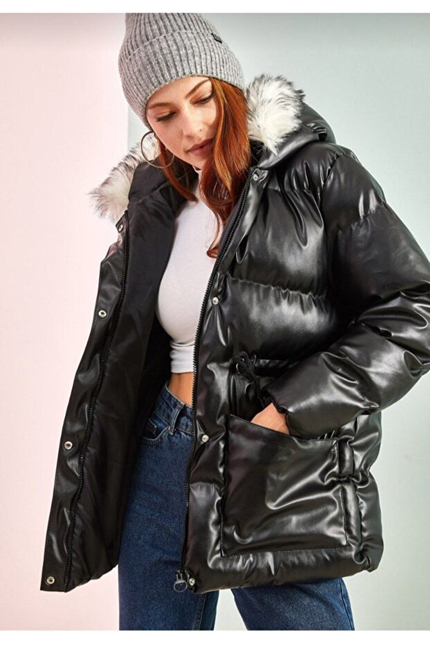 سترة جلدية منتفخة - 2